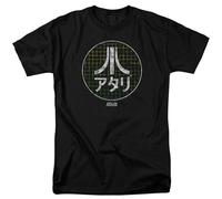 Atari Japanese Grid Mens Short Sleeve Shirt Black M