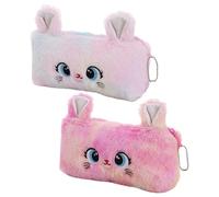 ATBUSS 2 Stück Plüsch-Federmäppchen, Niedliches Kätzchen-Federmäppchen, Schreibwarenschachtel Für Kinder, Leichte Aufbewahrungstasche Mit Großem Fassungsvermögen, E Für Studenten.