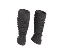 Ateena Stulpen Damen aus Wolle und Acryl, Weiche Winter Beinstulpen in Zopfmuster, Beinwärmer für Tanz, Ballett, Klobige Stiefelmanschetten in Einheitsgröße - Graphit