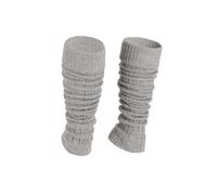 Ateena Stulpen Damen aus Wolle und Acryl, Weiche Winter Beinstulpen in Zopfmuster, Beinwärmer für Tanz, Ballett, Klobige Stiefelmanschetten in Einheitsgröße - Grau