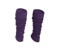 Ateena Stulpen Damen aus Wolle und Acryl, Weiche Winter Beinstulpen in Zopfmuster, Beinwärmer für Tanz, Ballett, Klobige Stiefelmanschetten in Einheitsgröße - Violett
