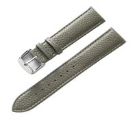 Ateldooly 13-22mm Litschi-Rindslederarmband, weiches Leder-Uhrenarmband-Zubehör für Herren und Damen, Elefantengrau, 22mm