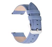 Ateldooly 14mm 16mm 18mm 20mm 22mm 24mm Armband Leder Uhrenarmband Schnellverschluss Uhrenarmband, Hellblau-Silber, 18mm