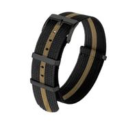 Ateldooly Armband 18mm, 20mm, 22mm, geripptes Nylonarmband, schwarz-goldenes Stoffgeflecht-Armband, Herren-Accessoires, C-Schwarz Gold-Schwarz, 20mm
