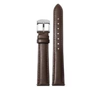 Ateldooly Armband Damen Leder Schnellverschluss Uhrenarmband 12mm 14mm 15mm 16mm 18mm Armband, Braunes Silber, 14mm