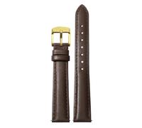 Ateldooly Armband Damen Leder Schnellverschluss Uhrenarmband 12mm 14mm 15mm 16mm 18mm Armband, Braungolden, 15mm