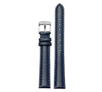 Ateldooly Armband Damen Leder Schnellverschluss Uhrenarmband 12mm 14mm 15mm 16mm 18mm Armband, Dunkelblaues Silber, 14mm