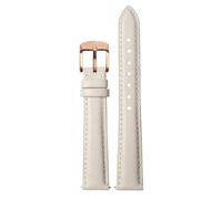 Ateldooly Armband Damen Leder Schnellverschluss Uhrenarmband 12mm 14mm 15mm 16mm 18mm Armband, Weißes Roségold, 14mm