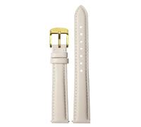 Ateldooly Armband Damen Leder Schnellverschluss Uhrenarmband 12mm 14mm 15mm 16mm 18mm Armband, Weißgold, 15mm