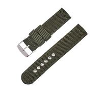 Ateldooly Ersatz-Armband aus Segeltuch, 16mm, 18mm, 20mm, 22mm, 24mm, wasserdichtes Uhrenarmband, weiches und bequemes Nylonband, universell, Armeegrün, 18mm