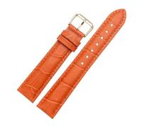 Ateldooly Ersatzlederarmband 12mm 14mm 16mm 18mm 20mm 22mm Uhrenarmbänder mit Krokodilprägung, Orange, 19mm