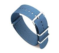 Ateldooly Geripptes Uhrenarmband, 18mm, 20mm, 22mm, Nylon-Uhrenarmbänder, geflochtenes Armband aus ballistischem Stoff, Zubehör für Militär-Uhrenarmband, Blau, 20mm
