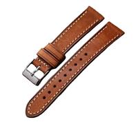 Ateldooly Handgefertigtes Armband aus Rindsleder, 18mm, 19mm, 20mm, 21mm, 22mm, Herren-Uhrenarmband, Braun, 21mm