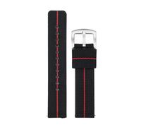 Ateldooly Nylon-Uhrenarmband, 18mm, 20mm, 22mm, Armband, elastisches Uhrenarmband, universelles Handgelenkband, Ersatzzubehör, Schwarz Rot, 22mm