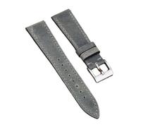 Ateldooly Vintage-Uhrenarmband, 18/19/20/21/22mm, Retro-Rindsleder-Armband, Uhrenarmband, Zubehör, Grau, 21mm