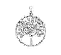 Atemberaubender 925 Sterling Silber Damen - Lebensbaum Anhänger mit Zirkonia