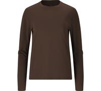 Langarmshirt ATHLECIA "Almi V2", Damen, Gr. 36, braun (dunkelbraun), 88% Polyester, 12% Elasthan, unifarben, normal, Rundhals, Shirts Langarmshirt, atmungsaktiv (32281847-36) dunkelbraun