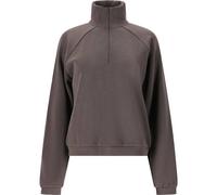 Sweatshirt ATHLECIA "Elania", Damen, Gr. 40, grau (anthrazit), 51% Polyester, 44% Modal, 5% Elasthan, unifarben, casual, normal, hoch geschlossener Ausschnitt, Langarm, Sweatshirts, mit atmungsaktivem