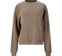 Sweatshirt ATHLECIA "Jillnana", Damen, Gr. 34, grau, beige, 51% Polyester, 44% Modal, 5% Elasthan, unifarben, normal, Rundhals, Sweatshirts, im klassischen Design (83888943-34) grau, beige