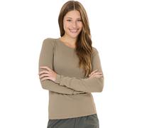 Langarmshirt ATHLECIA "Lenga", Damen, Gr. 42, hellbraun, 48% Baumwolle, 48% Modal, 4% Elasthan, unifarben, normal, Rundhals, Shirts Langarmshirt, Komfort (72797156-42) hellbraun