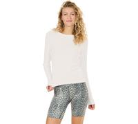 Athlecia Damen Langarmshirt Lenga Rib Longsleeve 48% Baumwolle 48% Modal Gr. 42 Weiß/Grau