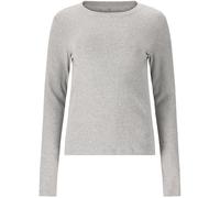 Langarmshirt ATHLECIA "Lenga", Damen, Gr. 44, hellgrau, 48% Baumwolle, 48% Modal, 4% Elasthan, unifarben, normal, Rundhals, Shirts Langarmshirt, mit weichem Cotton-Touch (14843925-44) hellgrau