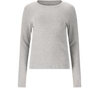 Athlecia Langarmshirt Lenga Damen Rib mit weichem Cotton‑Touch Hellgrau Gr. 40