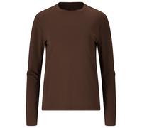Langarmshirt ATHLECIA "Almi V2", Damen, Gr. 36, braun (dunkelbraun), 88% Polyester, 12% Elasthan, unifarben, normal, Rundhals, Shirts Langarmshirt, atmungsaktiv (32281847-36) dunkelbraun