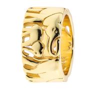 atinka Band-Ring ""Elephant Family"", Relief-Struktur, Silber 925 17 vergoldet