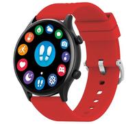 Atlanta Fitnesstracker für Damen Herren Uhr mit Herzfrequenz Puls Blutdruck Telefon Freisprechen Schlaf Schritte Farbdisplay Smartwatch Silikonband - 9726/1 (Rot)