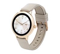 Fitnesstracker mit Herzfrequenz Puls Blutdruck Schlaf Schritte Farbdisplay Smartwatch Armband Uhr - 9715 (Beige + Schwarz)