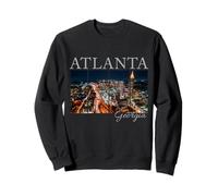 Atlanta, Georgia, Skyline bei Nacht | ATL 404 Pride Sweatshirt