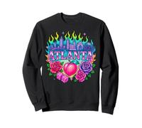 Atlanta Retro Tattoo Rose Pfirsich Skyline Design Sweatshirt