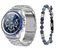 Atlanta Smartwatch für Herren Fitnesstracker im SET Uhr mit Schmuck Perlen Armband - 9819