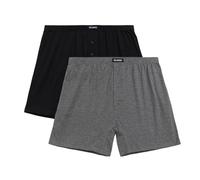 ATLANTIC UNDERWEAR 2er-Pack Herren Boxershorts - luftige Herren Unterhosen aus weicher, atmungsaktiver Baumwolle, universeller Schnitt, Schwarz/Grau L