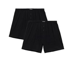 ATLANTIC UNDERWEAR 2er-Pack Herren Boxershorts - luftige Herren Unterhosen aus weicher, atmungsaktiver Baumwolle, universeller Schnitt, volle Bewegungsfreiheit Schwarz L