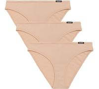 ATLANTIC UNDERWEAR 3er-Pack Damen-Sportslips, weiche und atmungsaktive Baumwolle mit dehnbarem Elastananteil, sportlicher Schnitt, Bewegungsfreiheit, Beige L