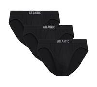 ATLANTIC UNDERWEAR 3er-Pack Sport Herren Slips - elastische Herren Unterhosen aus atmungsaktiver Baumwolle mit Elasthan, sportlicher Schnitt und perfekte Passform, Schwarz S