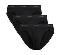 ATLANTIC UNDERWEAR 3er-Pack Sport Herren Slips - elastische Herren Unterhosen aus atmungsaktiver Baumwolle mit Elasthan, sportlicher Schnitt und perfekte Passform, Schwarz XL