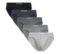 ATLANTIC UNDERWEAR 5er-Pack Herren Slips - elastische Herren Unterhosen aus atmungsaktiver Baumwolle mit Elasthan, sportlicher Schnitt und perfekte Passform, Grau-Mix XL