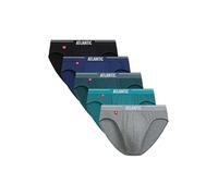 ATLANTIC UNDERWEAR 5er-Pack Herren Slips - elastische Herren Unterhosen aus atmungsaktiver Baumwolle mit Elasthan, sportlicher Schnitt und perfekte Passform, Blau-Mix L