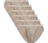 ATLANTIC UNDERWEAR 6er-Pack Herren Tanga Slips - modern geschnittene Herren Unterhosen aus weicher, atmungsaktiver Baumwolle, Perfekter Sitz, Beige XXL
