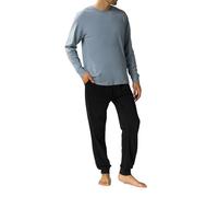 ATLANTIC UNDERWEAR Herren Solid Peach Effect Pajamas Pyjamaset, Blau/Schwarz, XXL