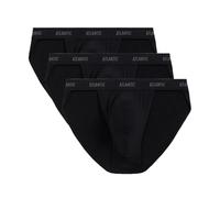 ATLANTIC UNDERWEAR 3er-Pack Herren Tanga Slips - modern geschnittene Herren Unterhosen aus weicher, atmungsaktiver Baumwolle, Perfekter Sitz, Schwarz S