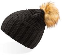Atlantis Damen Strickmütze mit Pompon 'Monte Bianco' Bommel-Mütze MOBO