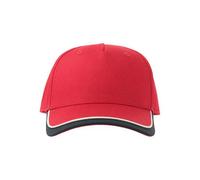 Atlantis Headwear Atlantis Kinder Basecap - Klettverschluss, mehrfarbig, Bio-Baumwolle Rot/Navy