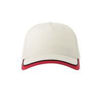 Atlantis Headwear Atlantis Kinder Basecap - Klettverschluss, mehrfarbig, Bio-Baumwolle Weiss/Rot