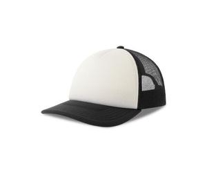 Atlantis Headwear Atlantis Kinder Rapper Cap Kappe zweifarbig Cappy Basecap Weiss/Schwarz
