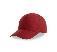 Atlantis Headwear Atlantis Recy Five Cap Klassische, strukturierte Baseballkappe, Geschwungener Schirm, Hochwertiger Klettverschluss Burgundy
