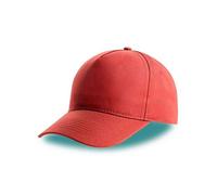 Atlantis Headwear Atlantis Recy Five Cap Klassische, strukturierte Baseballkappe, Geschwungener Schirm, Hochwertiger Klettverschluss Pink